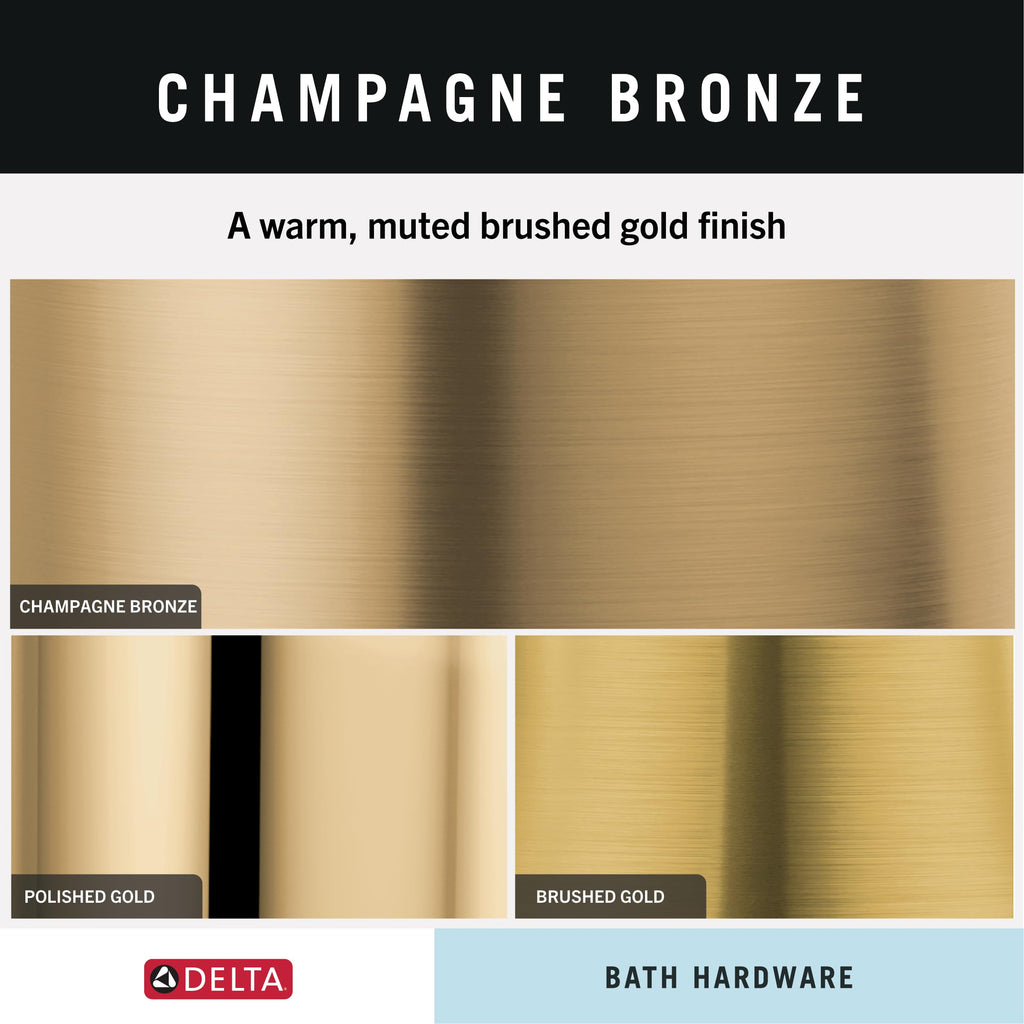 Delta Traditional (1-Pack) 18" Shower Grab Bar Seniors ADA Compliant Champagne Bronze 450 lb Capacity Bathroom Safety Handle for Shower, Bathtub | Wall Mounted Balance Assist, Grip Bar 41618-CZ