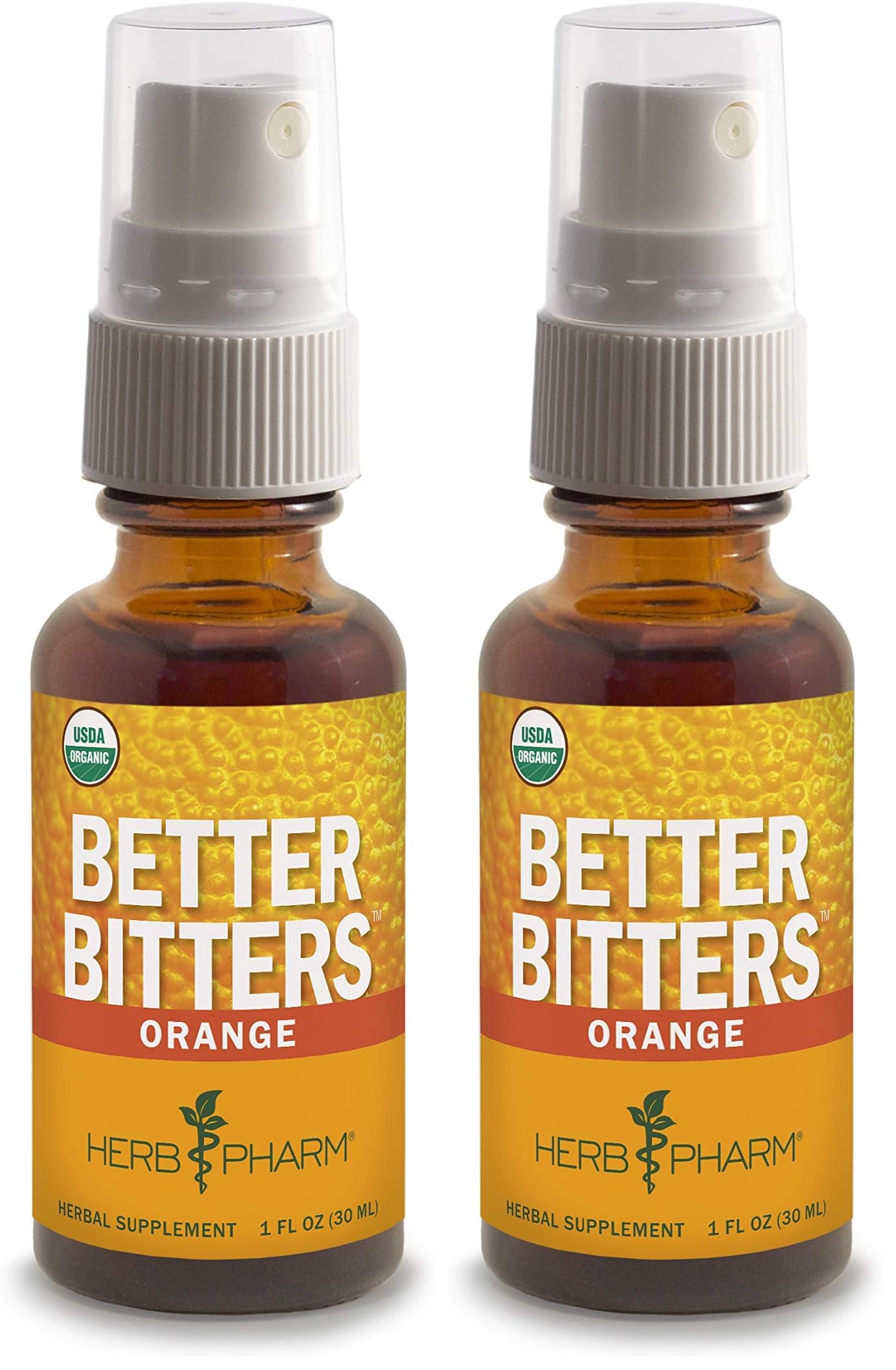 Herb Pharm Better Bitters Certified Organic Digestive Bitters, Orange, 1 Ounce (Pack of 2)