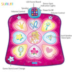 SUNLIN Dance Mat for Girls Ages 3-8, Interactive Dancing Game Pad, Pink