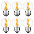 Arberlic G16.5 Light Bulb LED,4W E26 LED Bulb dimmable Equivalent E26 40 watt Light Bulb,Warm White 2700K,400lm,CRI85+,AC120V,Edison Style,Clear Glass,Flicker Free,Pack of 6