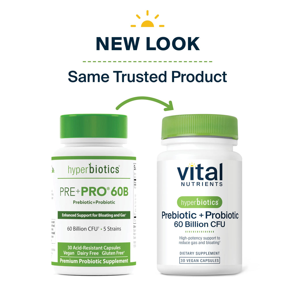 Hyperbiotics Vital Nutrients Prebiotic and Probiotic for Women and Men | 60 Billion CFU | Pre and Probiotics Supports Digestive Health, Constipation, Diarrhea, Gas & Bloating* | 30 Vegan Capsules