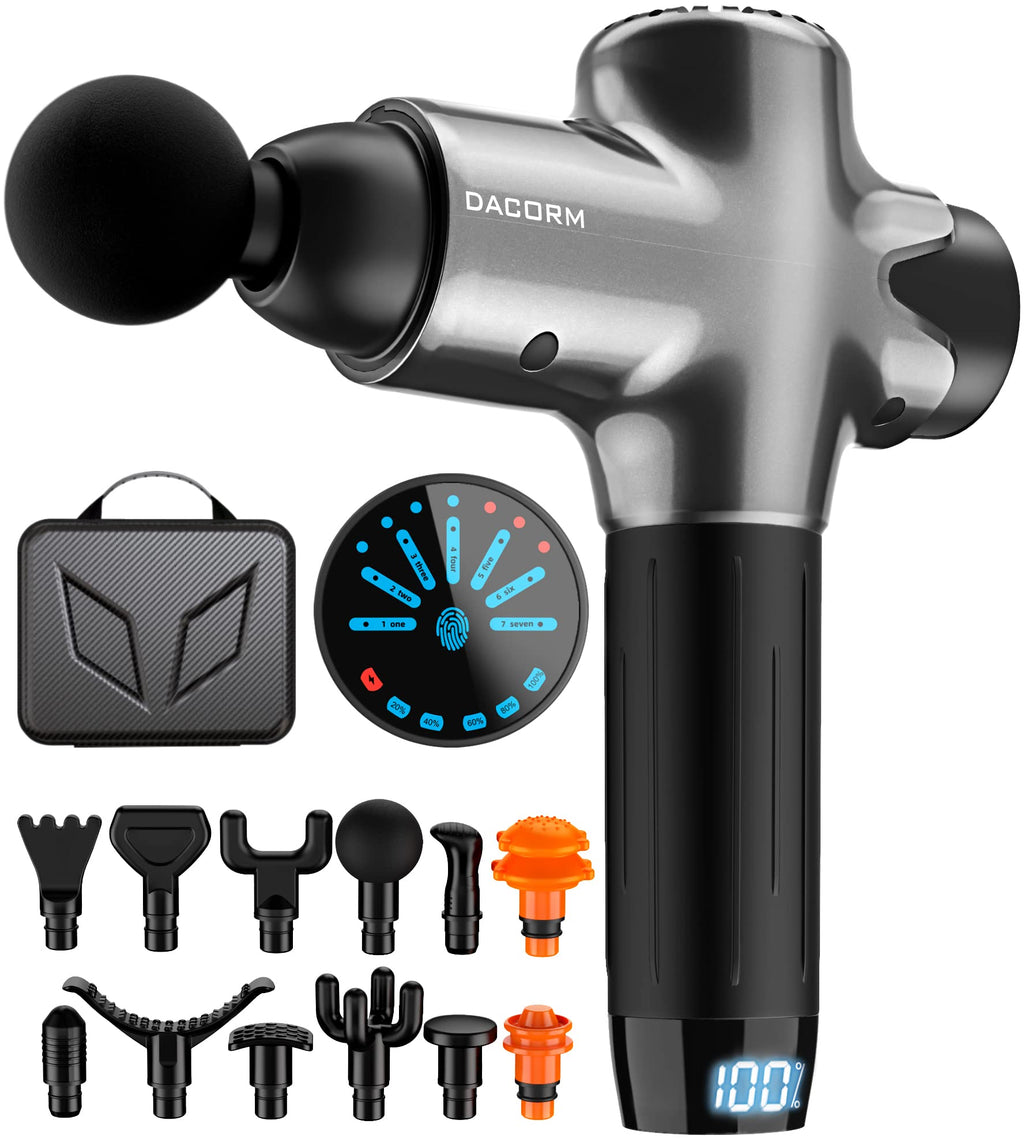 Massage Gun Deep Tissue Percussion Muscle Massage Gun for Athletes,Super Quiet Portable Electric Sport Massager,Handheld Deep Tissue Massager of Y8 Pro Max (Gray)