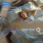 Passky Ceiling Fans with Lights, 52 inch Sleek Ceiling Fan with Light and Remote Control, 3CCT, Dimmable, Reversible, Noiseless, White Ceiling Fan for Bedroom, Living Room