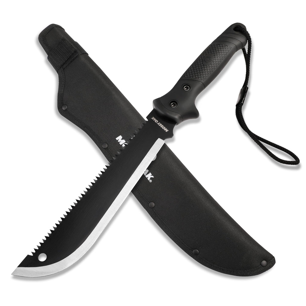 Mossy Oak Machete with Saw, 19-Inch Heavy Duty Machete with Sheath
