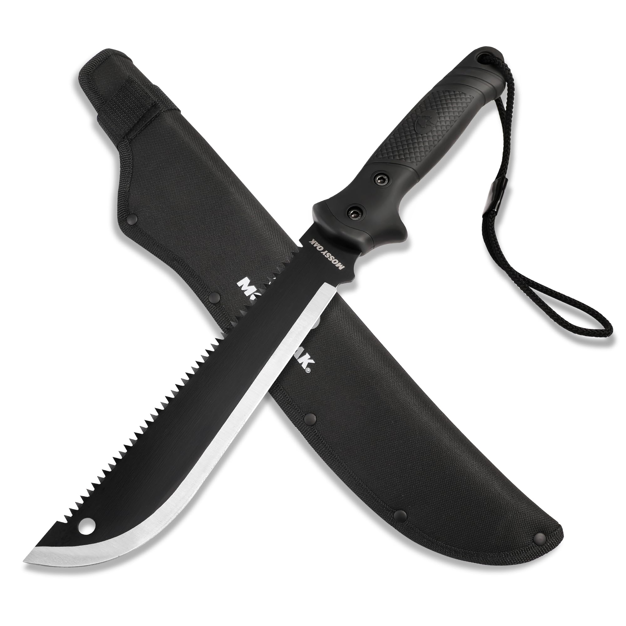 Mossy Oak Machete with Saw, 19-Inch Heavy Duty Machete with Sheath