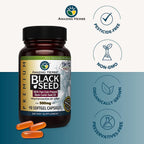 Amazing Herbs Premium Black Seed Oil Capsules - Gluten Free, Non GMO, Cold Pressed Nigella Sativa Aids in Digestive Health, Immune Support- 90 Count, (Pack of 2)