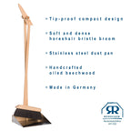 Redecker 180690 Stand Dust Pan Set, Beech Wood Horsehair