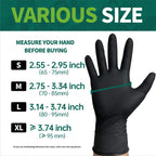 Supmedic Vinyl Disposable Exam Gloves, Black 4 Mil Powder-Free Latex-Free Medical Food-Safe Cooking Cleaning Glove, 100 Pcs (X-Large)