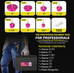 Premium 7Pcs PVC Pipe Reamer Kit For 1/2" Drills- Includes 3/4", 1", 1-1/4", 1-1/2", 2", 3", 4" Compatible with Standard 1/2" Drills,For SCH40 PVC, ABS PVC Pipe,CPVC Perfect for Plumbing Repairs
