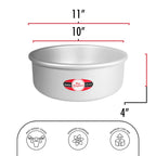 Fat Daddio's PRD-104 Round Cake Pan, 10 x 4 Inch, Silver