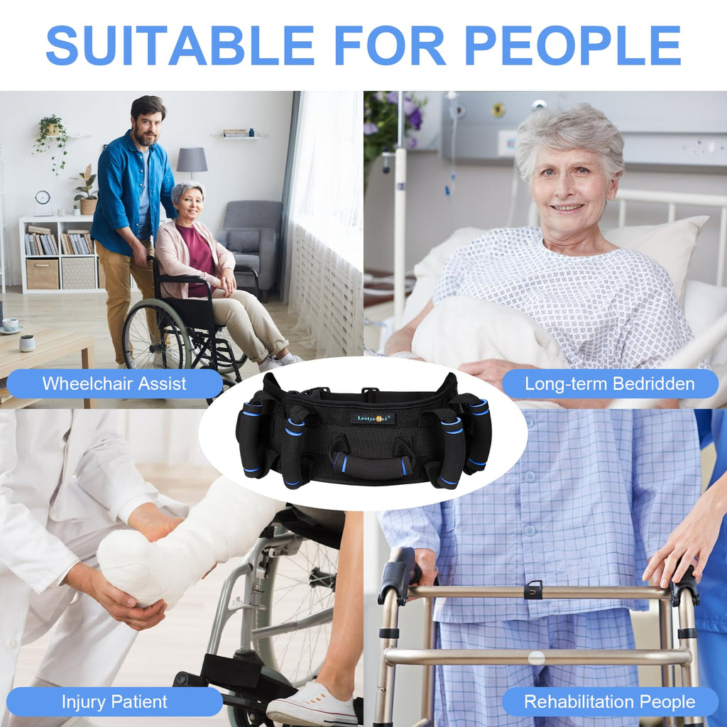 Gait Belt, Gait Belts for Seniors, Gate Belts Medical for Elderly, Gait Belt with 7 Handles, Patient Transfer Belt Quick Release Buckle, Medical Lift Strap Nursing Safety Belt for Physical Therapy