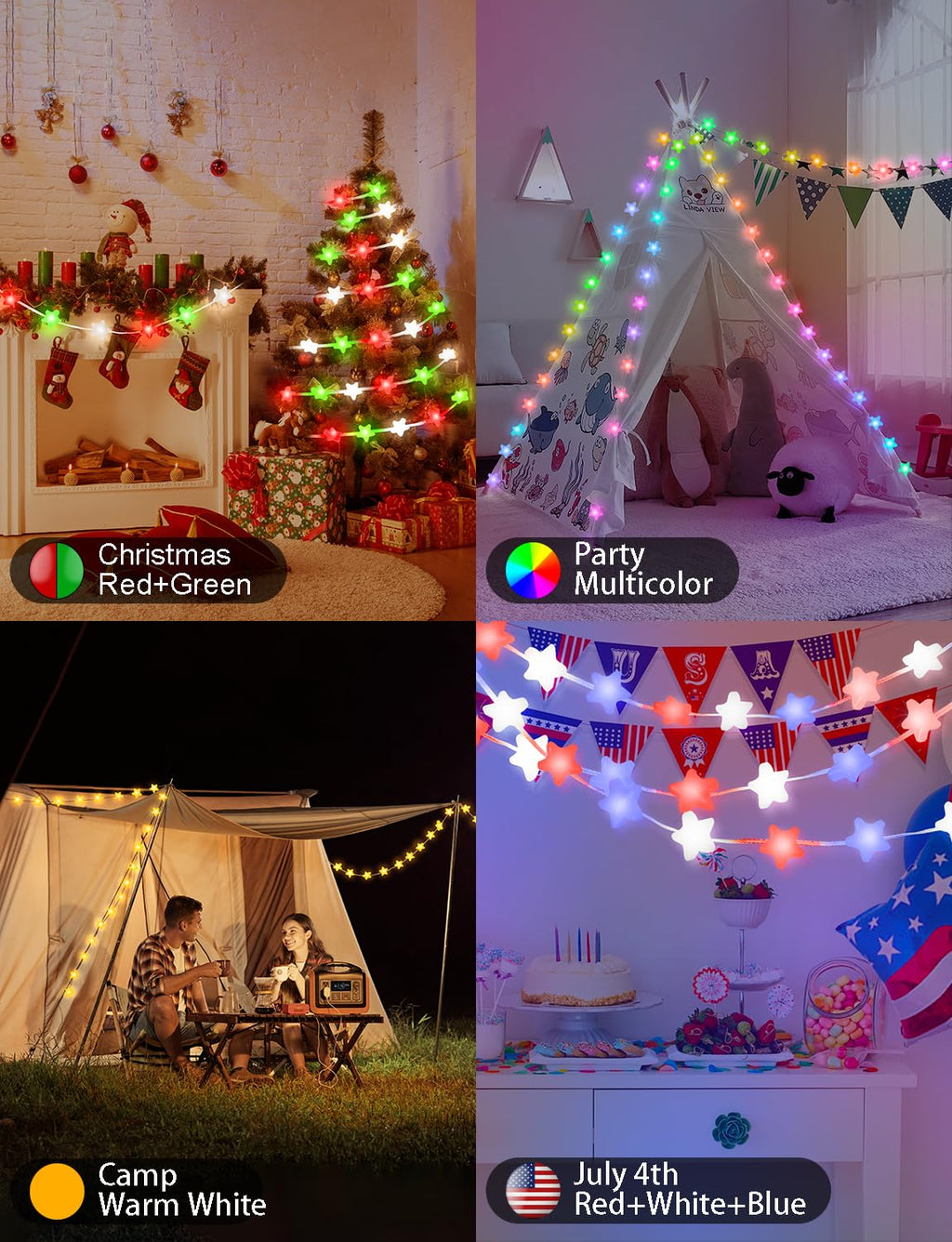 Smart Star Fairy Lights Color Changing String Lights APP Control for Dorm