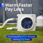 AQUASTRONG Swimming Pool Heat Pump,Electric Pool Heater for Above Ground and Inground Pool,Heating and Cooling Pool Heater Pools Up to, 5000 Gallons