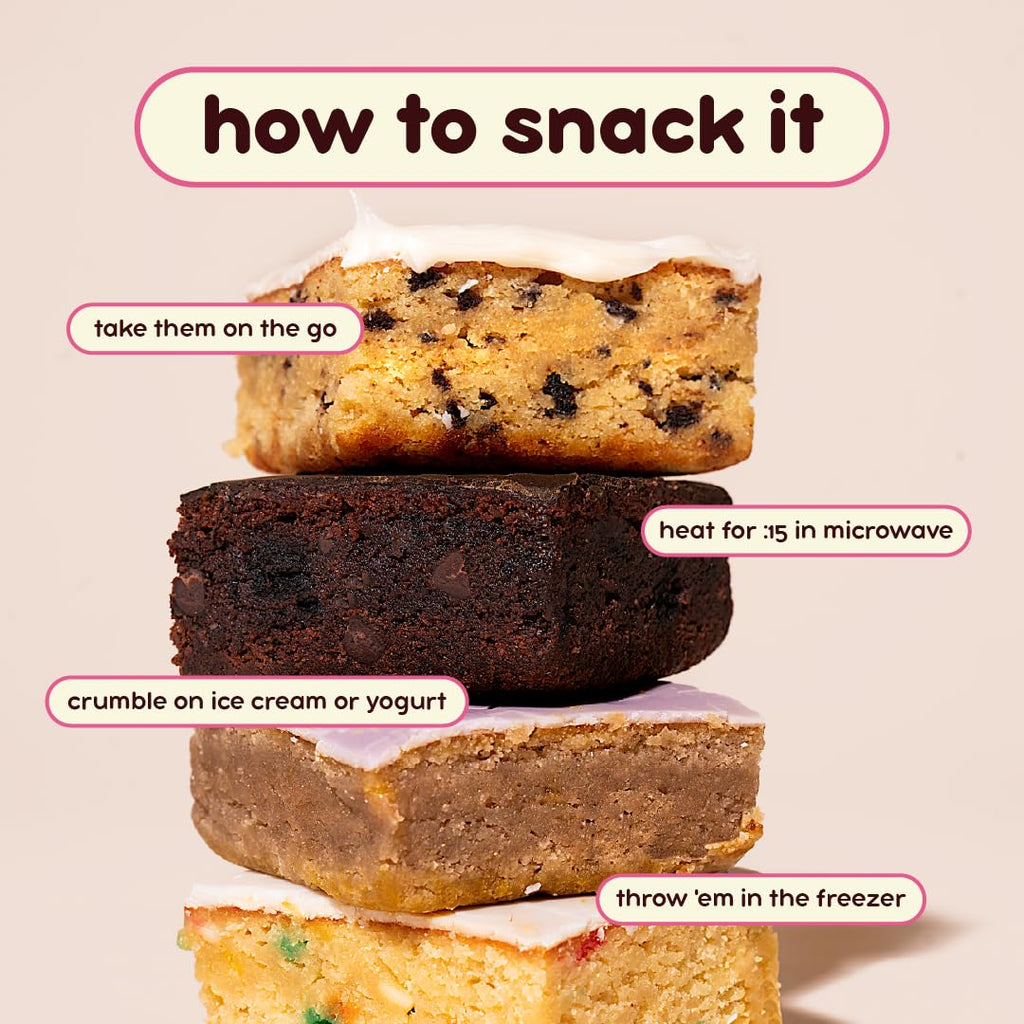 Prime Bites High Protein Brownie (12 Per Box, Variety Pack) - 19g of Protein, 5g of Collagen, Gluten Free, Low Sugar Treat, Delicious Protein Snack