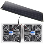 AntPay Solar Powered Fan Kit, IPX7 Weatherproof Dual Fan, Solar Exhaust Intake Cooling Ventilation for Chicken Coop,Greenhouse,Shed,Pet House,Outside with 11Ft/3.5m