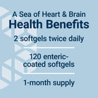 Life Extension Super Omega-3 EPA/DHA Fish Oil, Sesame Lignans & Olive Extract – Heart Health, Brain Health, Inflammation Health Support, Gluten-Free, Enteric-Coated, Non-GMO, 120 Softgels