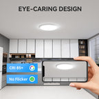 WKONCLDY Two Pack 3200lm LED Flush Mount Ceiling Light, Super Slim 12 inch LED Ceiling Light, 5000K LED Ceiling Light for Bedroom, Living Room, Dining Room, Office, Garage, Warehouse…