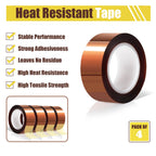 MEBMIK 4 Rolls 20mm x16m(52FT) Heat Tape High Temperature Heat Resistant Tape Heat Transfer Tape for Heat Sublimation Press Vinyl,No Residue