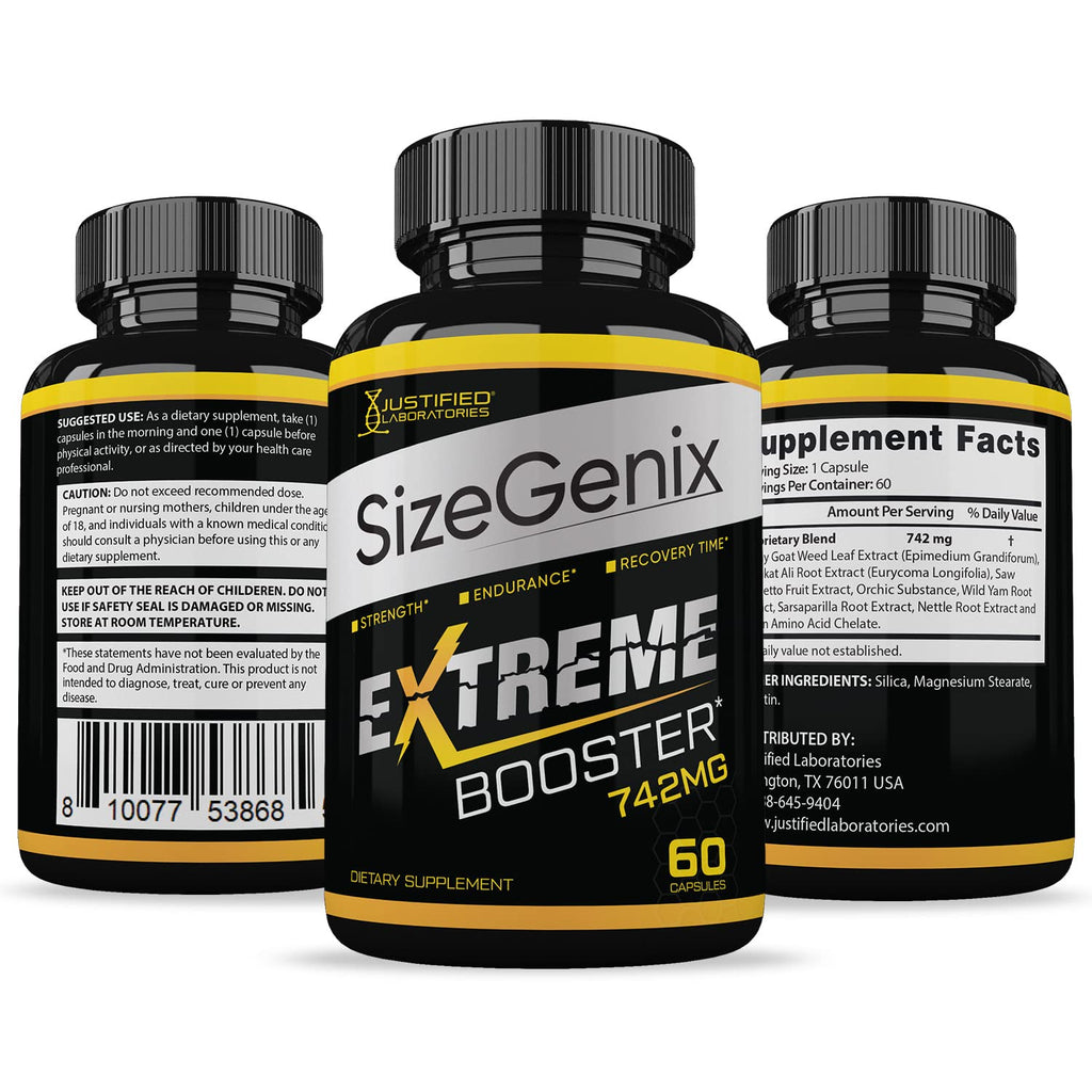 Sizegenix 742mg All Natural Advanced Formula 60 Capsules