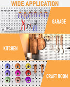 INCLY 60 Pack 6 Inch Black Pegboard Hooks, 1/4" Heavy Duty Peg Board Shelving Hooks Accessories, Peg Board Tool Hangers Only Fit 1/4" Pegboard Hanging Tools Garage, Craft Organizing, Kitchen, Store
