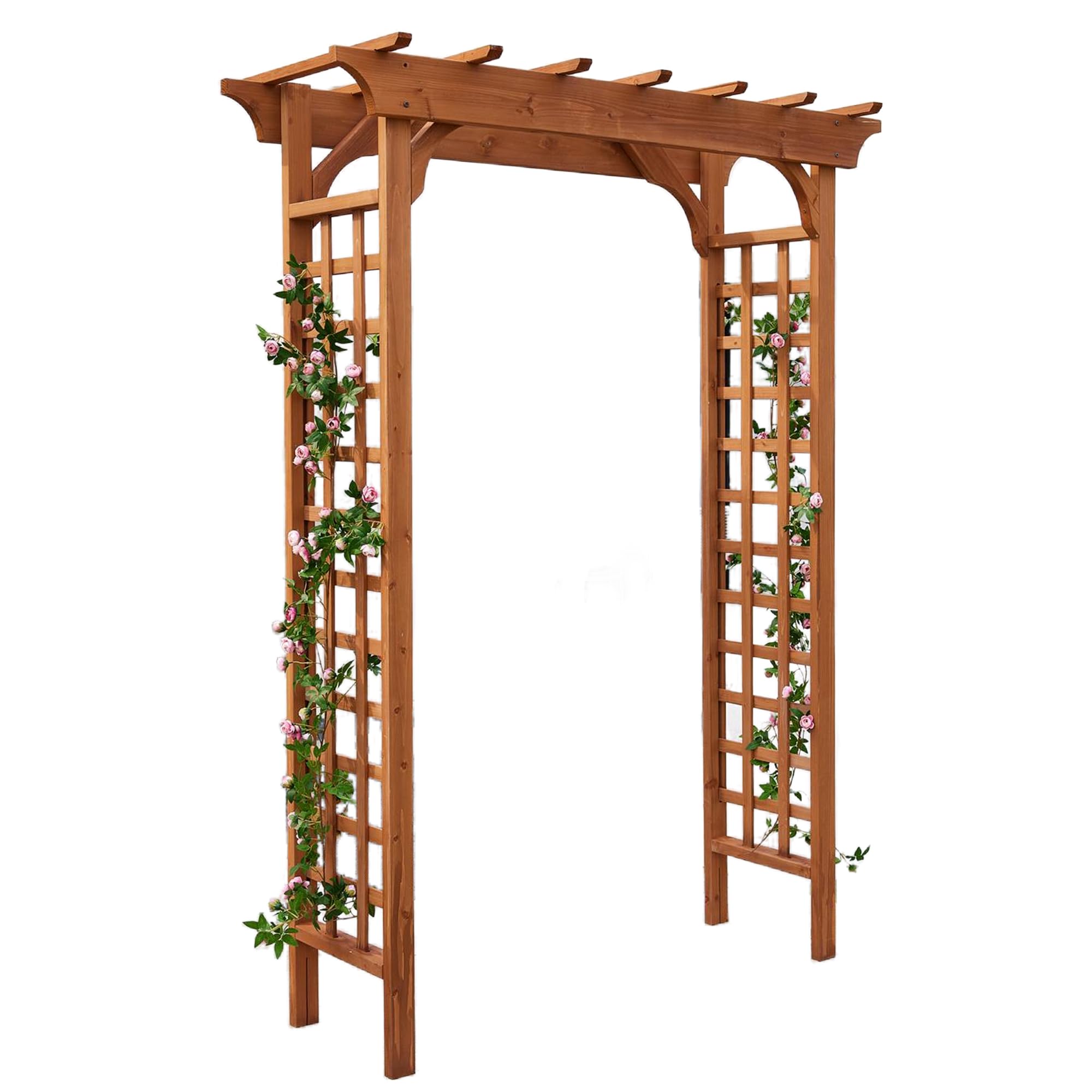 ScienGarden Solid Fir Wood Garden Arch Trellis for Climbing Plants Outdoor
