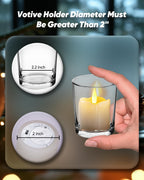 Homemory Flameless Votive Candles with Timer Remote, 2" x 2" Real Wax, 300+ Hour Realistic Black Wick Battery Operated Candles, Set of 6 for Wedding, Party and Holiday Decoration (Battery Included)