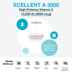 XYMOGEN Xcellent A 3000 - Supports Immune Function, Cellular Health & Mucosal Surfaces - Vitamin A as Retinyl Palmitate - Vegetarian, Non-GMO & Gluten-Free - 60 Capsules