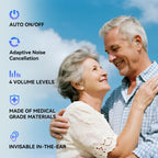 OTC Hearing Aids for Seniors - Rechargeable Invisible Hearing Aids with AI Noise Cancellation, 100+ Hours Battery Life, Comfort Fit Ear Canal Design