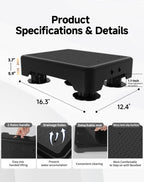Adjustable Step Stool for Adults, Toddler Step Stools, 660 LBS Capacity Non-Slip Safety Step Platform for Elderly, Portable Stair Assist for Cars, Bedside, Kitchen, and Shower, Black
