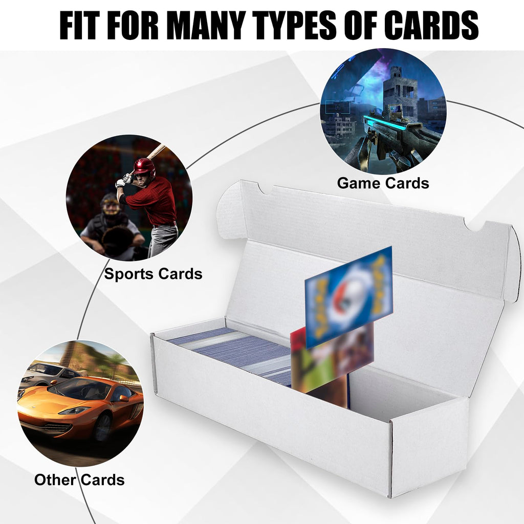 Trading Card Storage Box, 10-Pack 1100 Count White Corrugated Cardboard Box