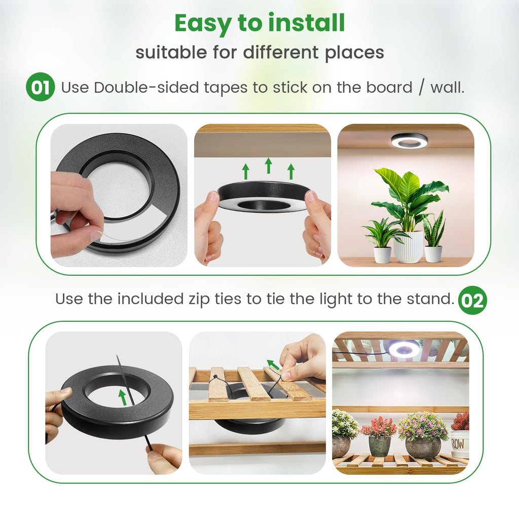 Wiaxulay Grow Lights for Indoor Plants, Full Spectrum Plant Light 12V/3A