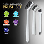Grout Cleaning Brushes Set (3 Pcs) Deep Cleaner Multi-Purpose Stiff Bristle Brush, Cleaning Toothbrush for Cleaning Corners, Spaces, Tile, Shower, Window & Door Track, Floor, Juicers and Tight Spaces