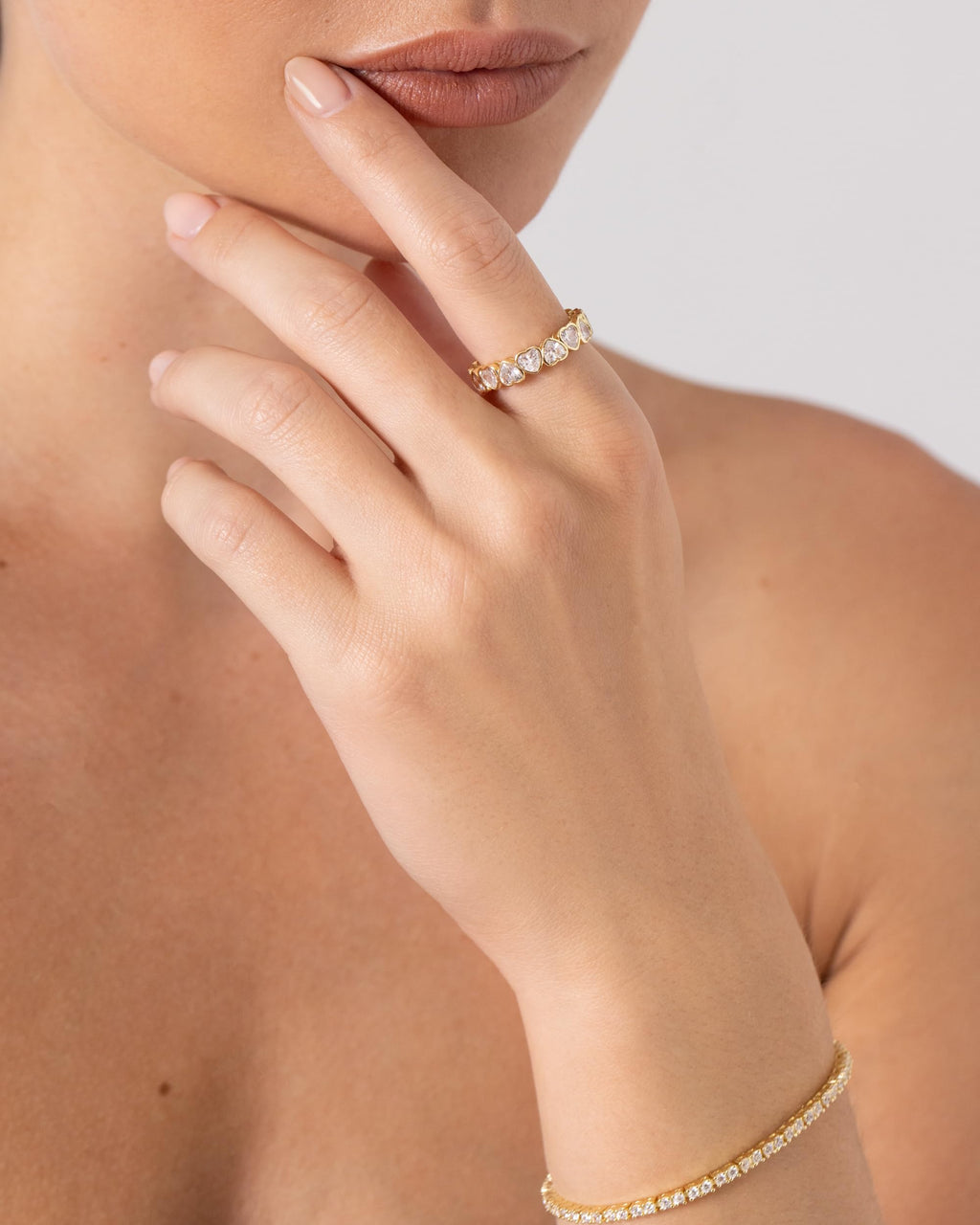 PAVOI 14K Yellow Gold Plated Heart Ring for Women, Yellow Gold