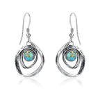 Phyonio Teal Turquoise Earrings for Women 925 Sterling Silver Turquoise Dangle Earrings Vintage Swirl/Spiral Ear Hook Earrings