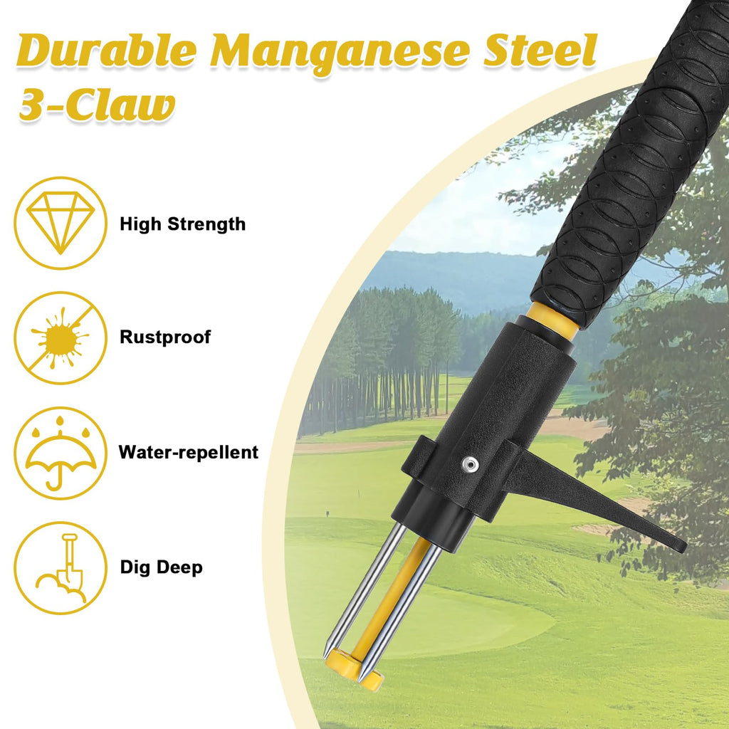 Tegarbed 39" Stand Up Weed Puller Tool - Heavy Duty Detachable 3-Claw Weeder with Ergonomic Long D-Handle | Tools for Effortless Garden Weed Removal (Dandelions, Thistles & More)