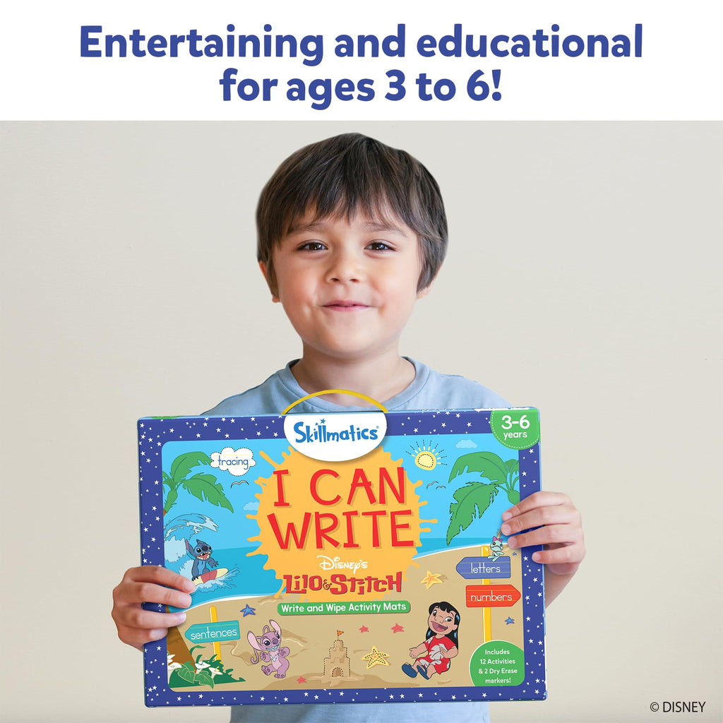 Skillmatics I Can Write Disney's Lilo & Stitch - Reusable Preschool Learning Activities, Educational Toy and Game, Back to School Supplies, Gifts for Students, Kids, Toddlers Ages 3, 4, 5, 6