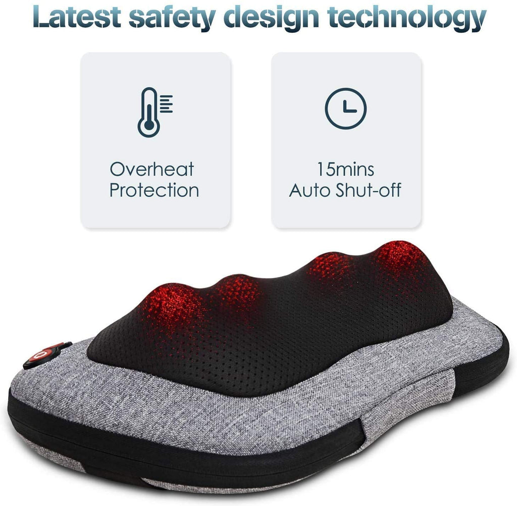 VIKTOR JURGEN Shiatsu Back Massager with Heat, Mothers Day Gifts for Mom, Dad, Women, Men, Deep Tissue Massage for Neck, Shoulder, Upper & Lower Back Pain Relief, Electric Kneading 3D Massage Pillow