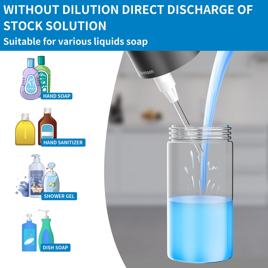 Automatic Soap Dispenser Touchless,Simple Physical Adjustment,Low Battery Consumption Hand Dish Soap Dispenser Kitchen Bathroom,Hands Free Auto