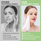 Fancyou Compressed Towel Tablets 200 Count, Thicken Disposable Face Towel with 2 Carry Cases, Biodegradable & Compact, Cotton Clean Face Towels for Outdoor Camping Hiking Travel Gym BBQ Home
