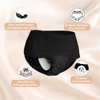 MOLLIS Disposable Period Underwear for Women, Postpartum Panties, Maternity Knickers Heavy Flow Leak Proof, Black (Large/XLarge, Count, 16)