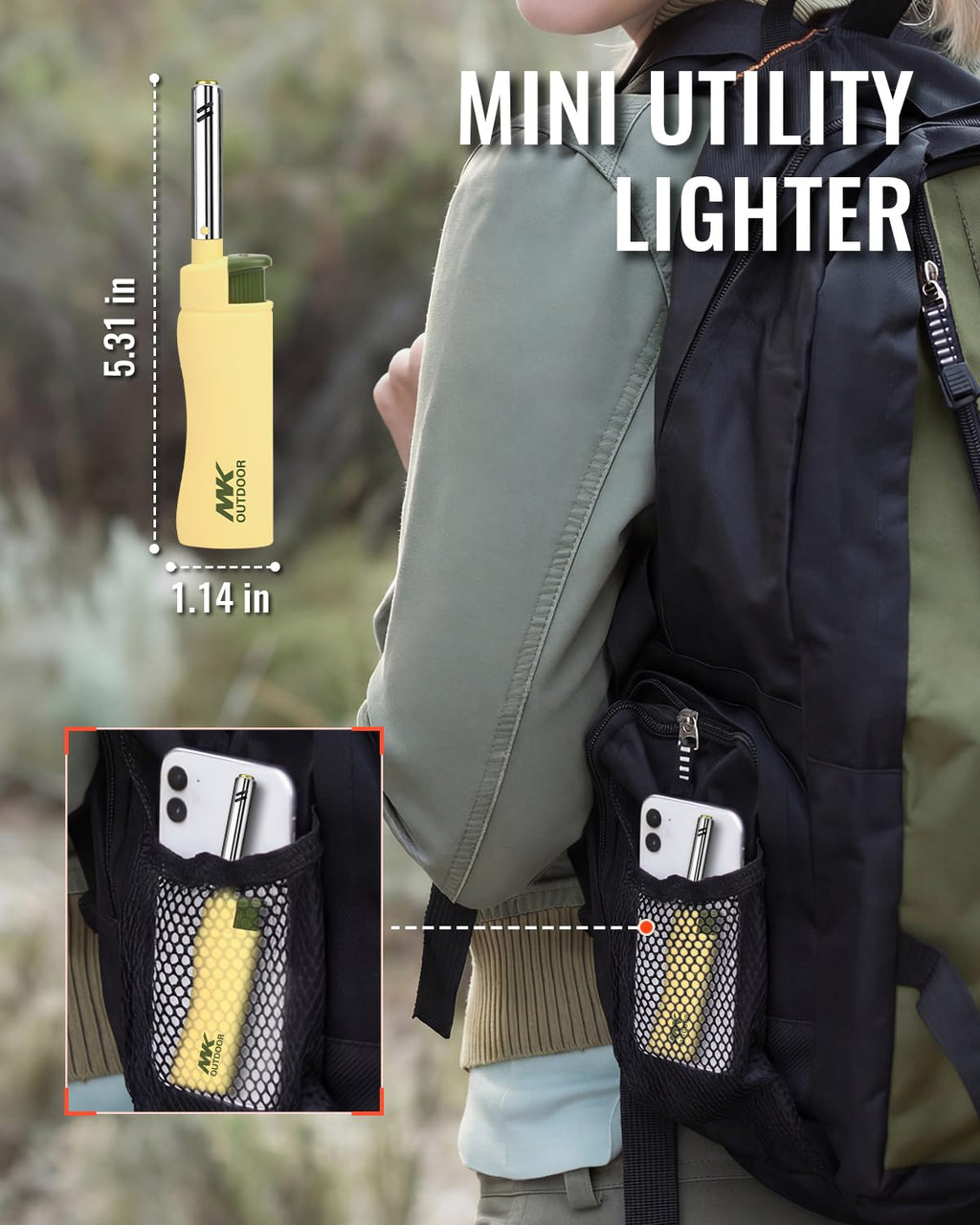 MK Lighter 5pcs. Outdoor Series Candle Lighters, Windproof Torch Flame, BBQ Grills, Camping Lighters, Outdoor Activities, Refillable Butane, Multipurpose Lighters (Assorted-5pc)