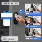 Bluetooth Fingerprint Smart Lock with Handle & Keypad – Fits Most US Doors, DIY Install, Keyless Entry: Code, FOB, Auto-Lock. Ideal for Home, Airbnb, Rental, Kids, Seniors. Alexa & Google Compatible