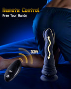 Beisar 3 in 1 Prostate Massager Anal Vibrator - Powered Vibrating Butt Plug Male Sex Toys for Men with 9 Wave Wriggling Modes, Anal Dildo Plug Adult G, P-Spot Vibrator Remote Control Fetish Jewelry