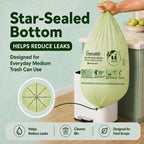 UNNI Compostable Trash Bags, 8 Gallon / 30 Liter, 50 Count, Extra Thick 0.85 mil Medium Kitchen Food Scrap Bin Liners, Certified by BPI, CMA & OK compost HOME, Meets the ASTM D6400 Standard