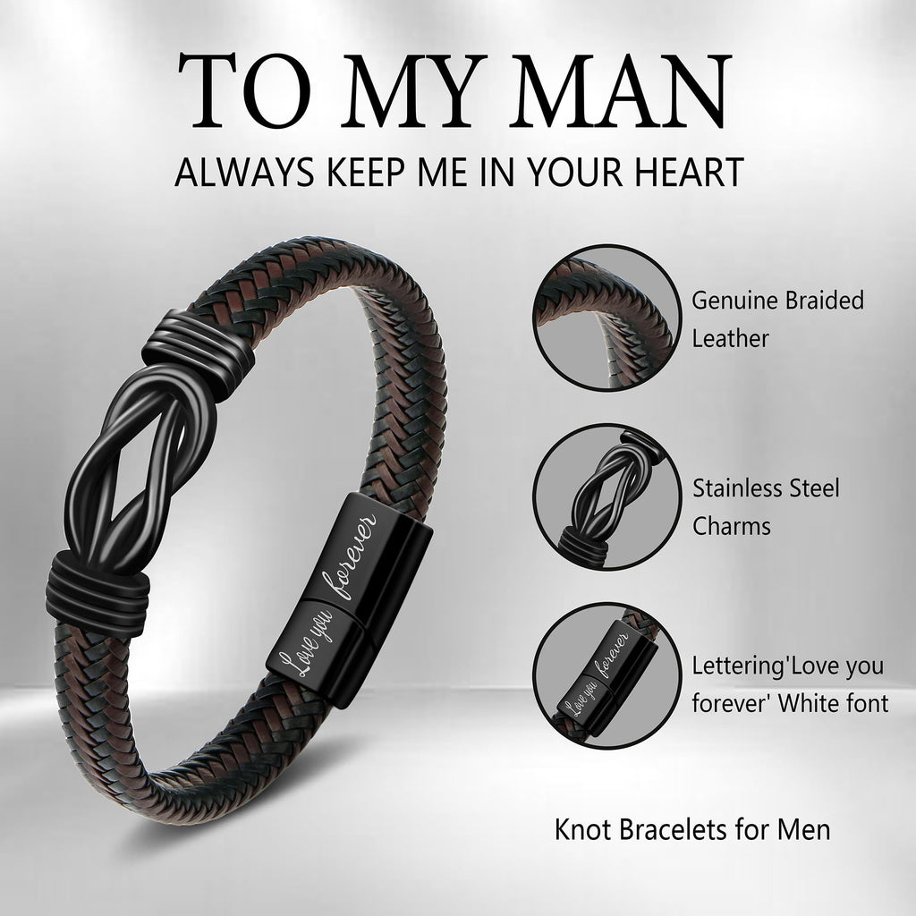 Anniversary Birthday Gifts Bracelets Jewelry for Men Him Husband Boyfriend