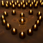 Pandaing Flameless Tealight Candles, 40 Pack, Batteries Included, Black