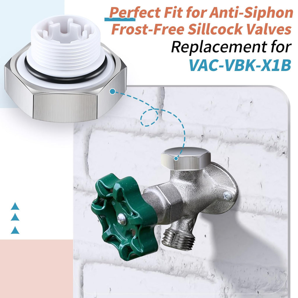 Ceoighe 1 Pack Vacuum Breaker Repair Kit Replacement for VACVBKX1B Heavy Duty Metal Vacuum Breaker Replacement Kit for Traditional Anti Siphon Frost Free Sillcock Valves Anti Siphon Valve Repair Kit