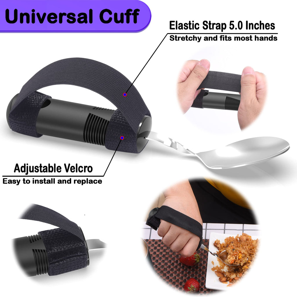 PKPKAUT Adaptive Utensils for Parkinsons Patients Elderly, Weighted Utensils for Hand Tremors, Parkinsons Eating Utensils for Disabled People, Weighted Silverware for Hand Tremors Arthritic Hands