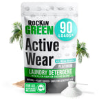 Rockin' Green Laundry Detergent, Plant based, All Natural Laundry Detergent Powder, Vegan and Biodegradable Odor Fighter, Safe for Sensitive Skin (Active Wear 90 Loads - AC/DSea Breeze)