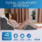 Kolbs 4pcs Orthopedic Bed Wedge Pillow Set for After Surgery, Sleep Apnea Pillow | Stylish Plush Velvet Cover | Deluxe Cushion Set for Sleeping and Acid Reflux, Sleep Apnea Devices (4 Piece Wedge Set)